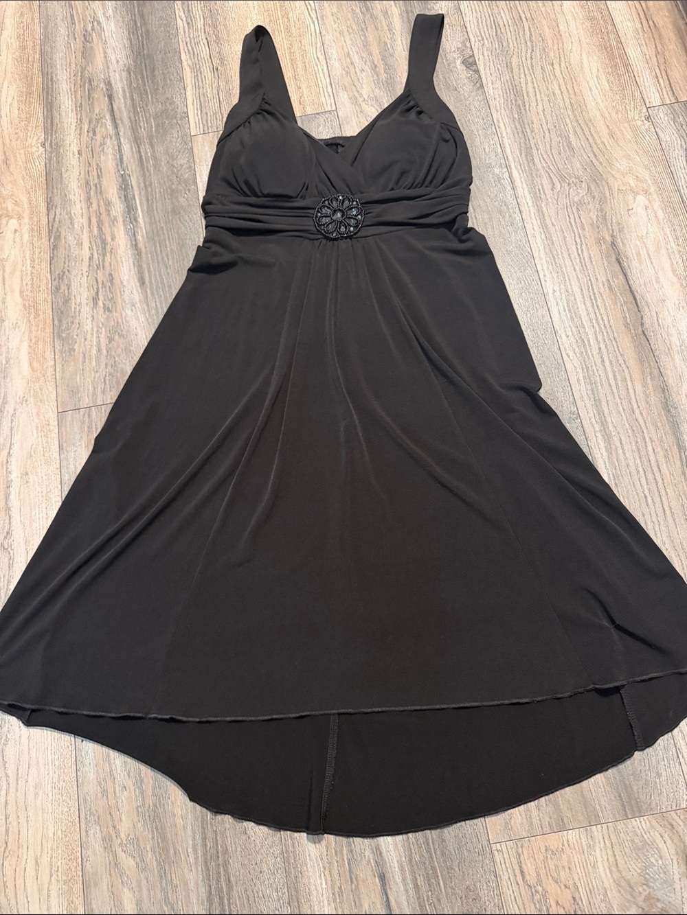 Enfocus Studio Black High-Low V-Neck Dress